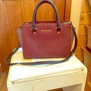Michael Kors Selma dual color satchel.